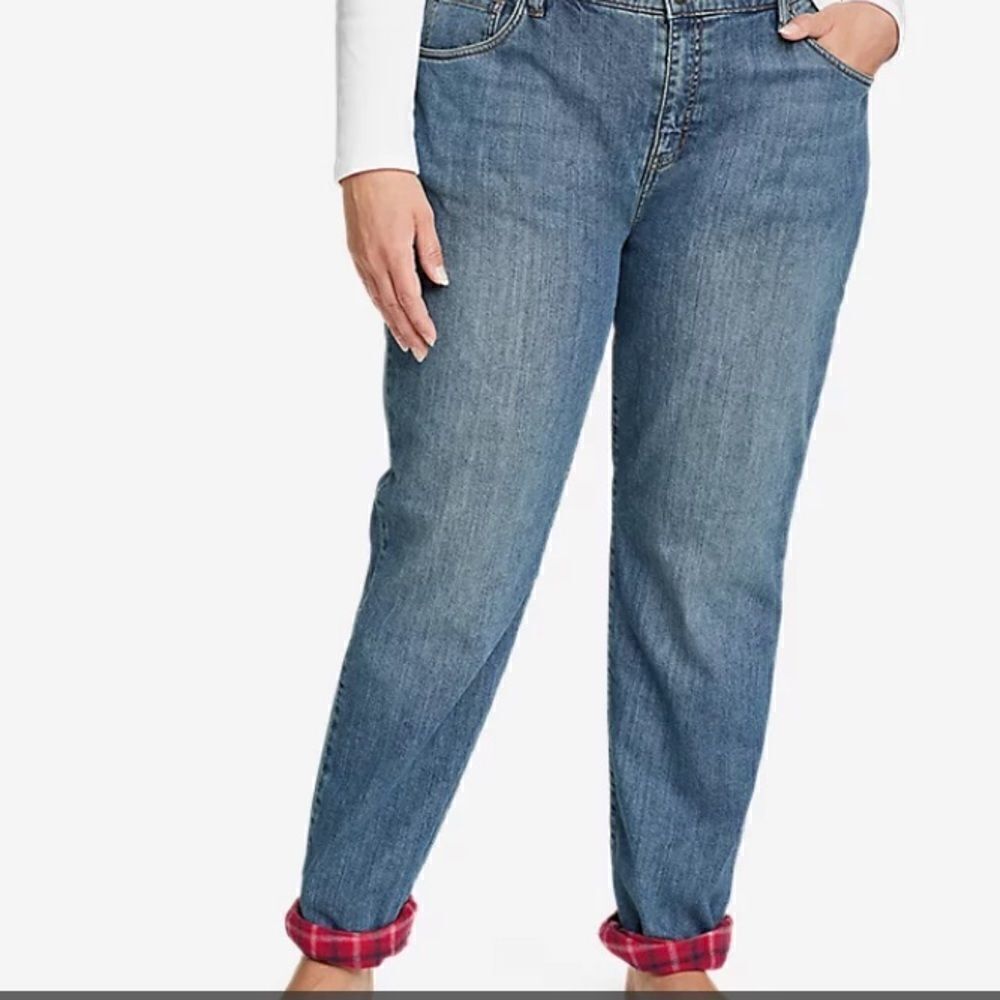 EUC WOMEN’S SIZE 12 EDDIE BAUER BOYFRIEND RELAXED FLANNEL HI-RISE JEANS